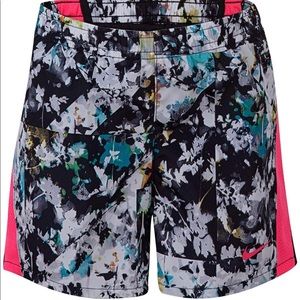 🆕 Nike Girl`s Fractal Floral 10K Running Shorts